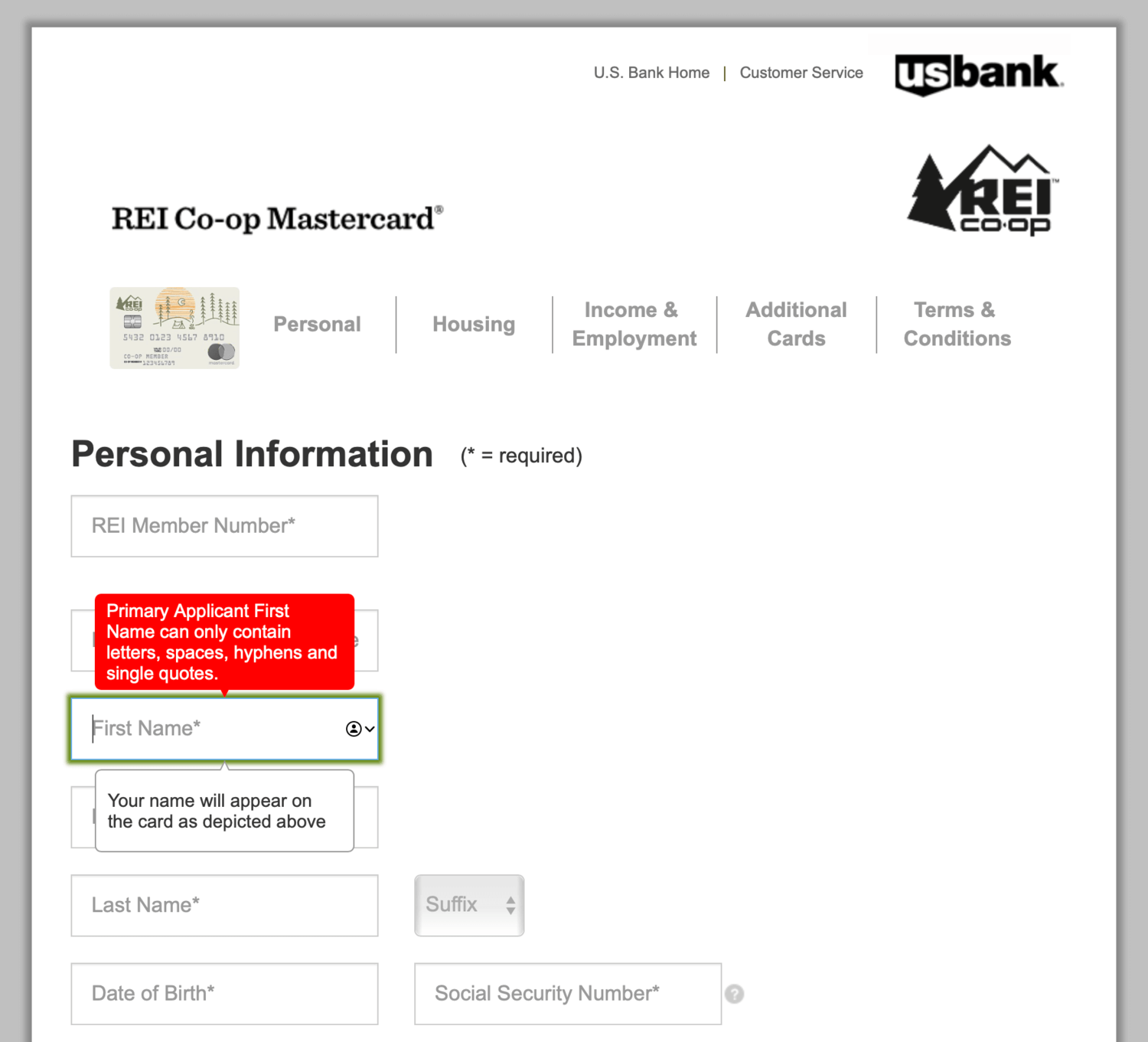 The current state of the application platform, and a text input with keyboard focus showing disappearing placeholder text and two different tooltips covering the view of the fields above and below.